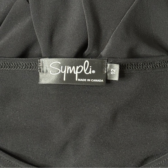 Sympli Black Ruffle Hem Bell Sleeve Top Women’s Size 12 - Picture 3 of 5